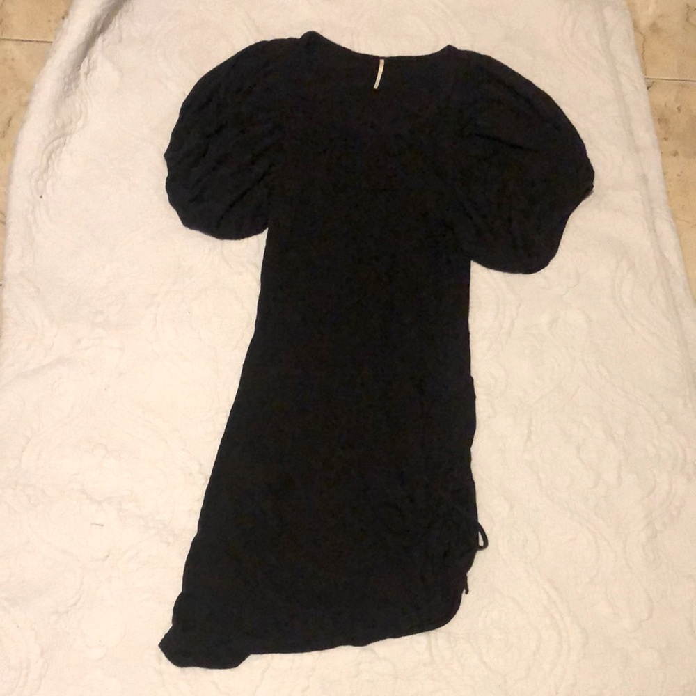 Urban Outfitters Kimchi Blue Black Balloon Sleeve Dress w/ Drawstring Side, XS